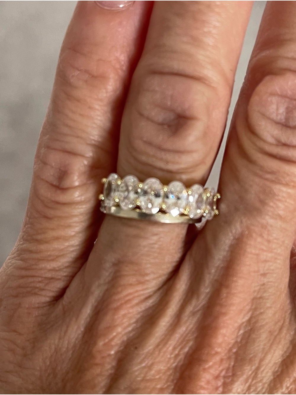 Elegant Gold Crystal Eternity Band - White Crystal